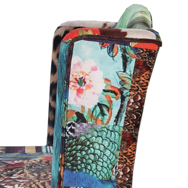 Vesta Bird Collage Print Settee, Multicolor