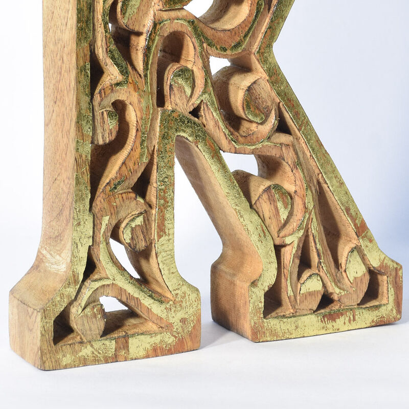 Vintage Natural Gold Handmade Eco-Friendly "K" Alphabet Letter Block For Wall Mount & Table Top Décor