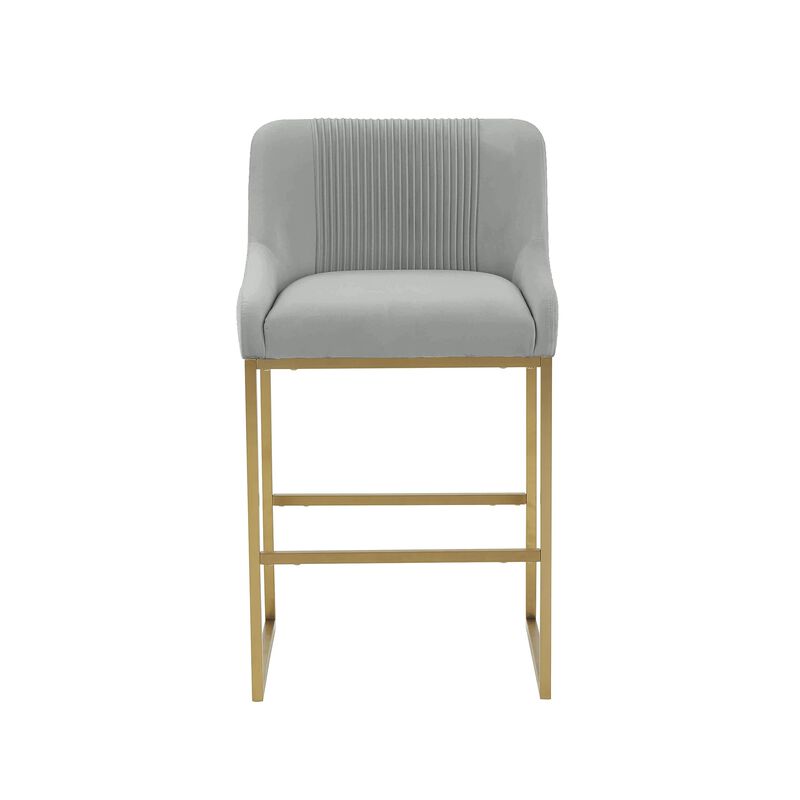 Tov Furniture Lisa Grey Pleated Velvet Counter Stool image number 3