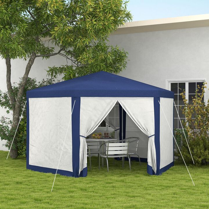 Hivvago 13' x 11' Hexagon Party Tent Canopy with Protective Mesh Walls