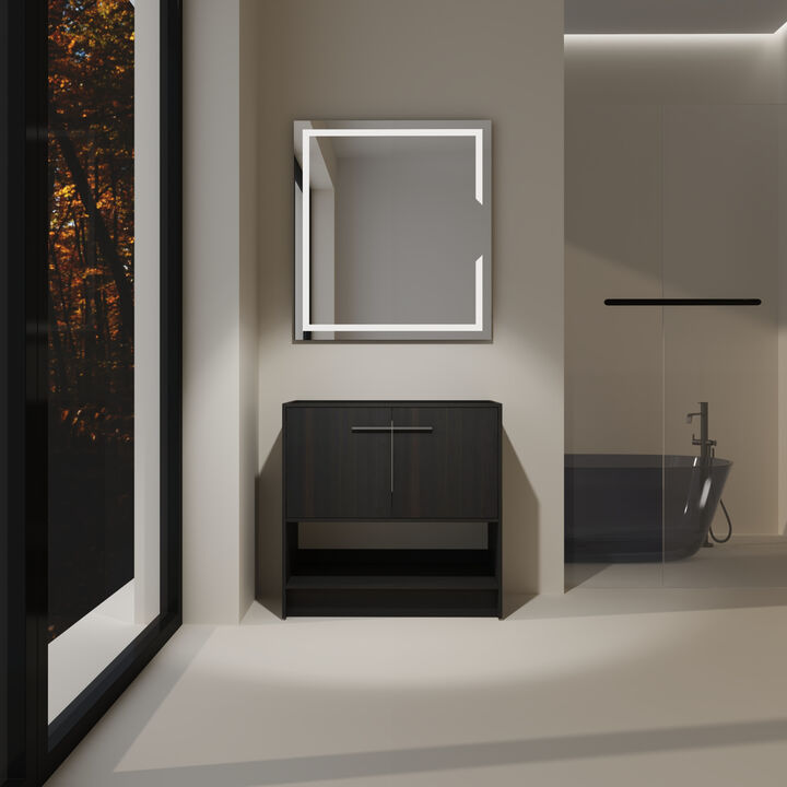 ELEMENT ACE Freestanding Bathroom Vanity, Open Bottom Storage Compartment Scratch Water Resistant Plywood Construction for Bathrooms