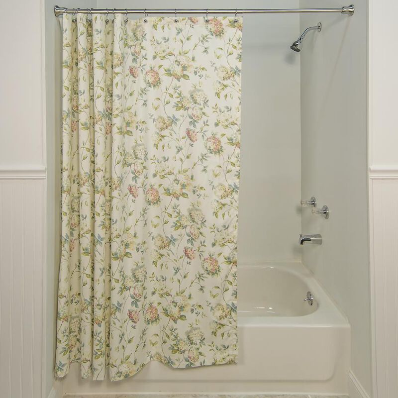 Ellis Curtain Abigail Classic Floral Design Button Holes Shower Curtain 72" x 72" Multicolor