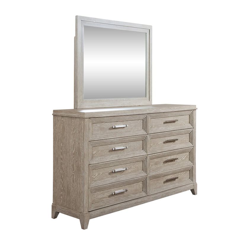 Liberty Furniture Dresser & Mirror in Rubberwood Solids w/ Split Heart Oak Veneers image number 0
