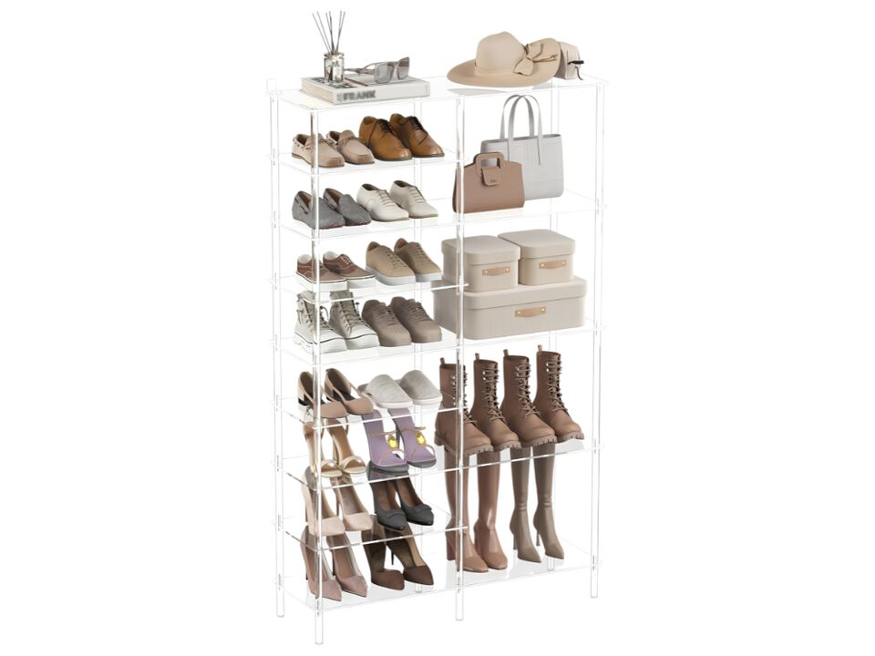 Entryway Shoe Organizer Closet Storage 9 Tiers Acrylic Rack