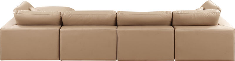 Meridian Furniture Comfy Tan Vegan Leather Modular Sectional