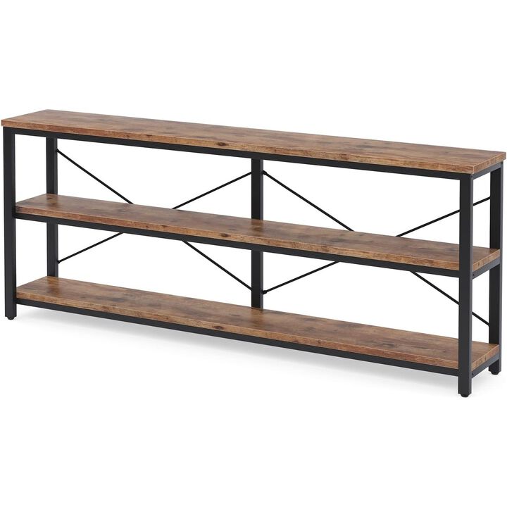 Tribesigns Classic 3-Tier Wood Console Table with Metal Frame