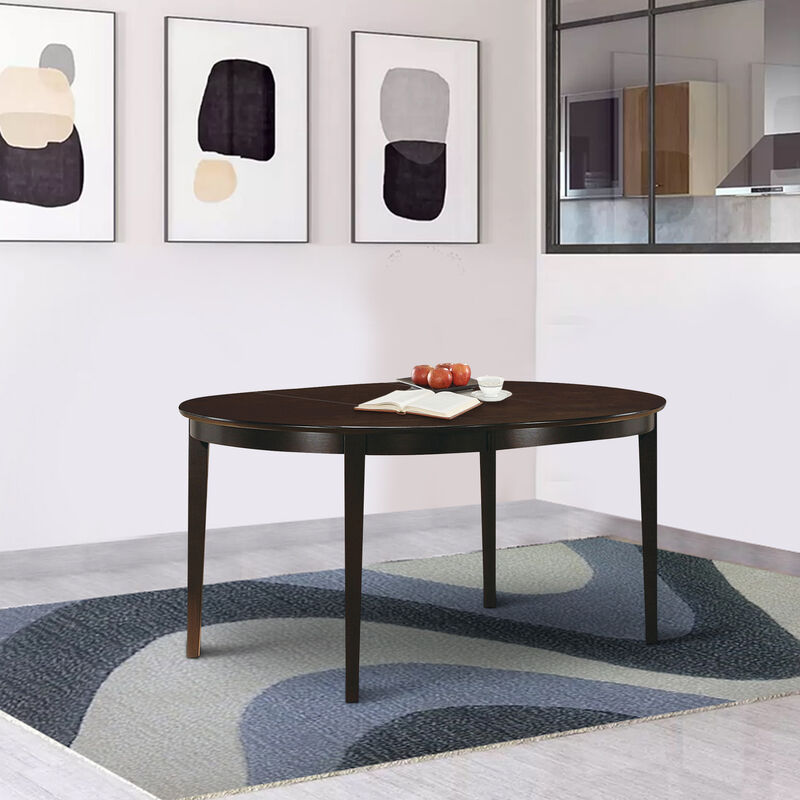 Modish Oval Shaped Wooden Dining Table, Brown image number 1