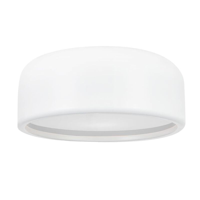 Campton 2 Light Drum Shade Flush Mount With White Finish