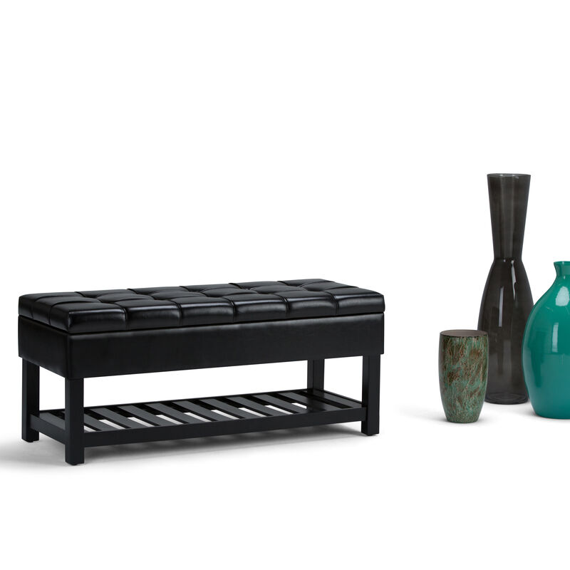 Simpli Home Saxon Storage Ottoman Bench image number 2
