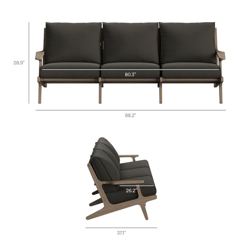 Saratoga Outdoor Patio Teak Sofa image number 2