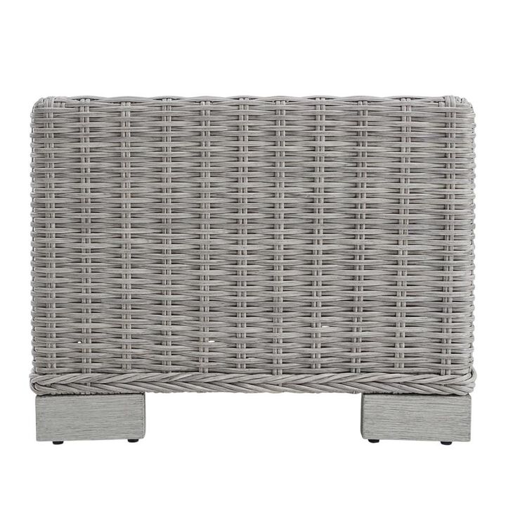 Outdoor Wicker Rattan Coffee Table, Weather-Resistant Finish For Patio Lounge