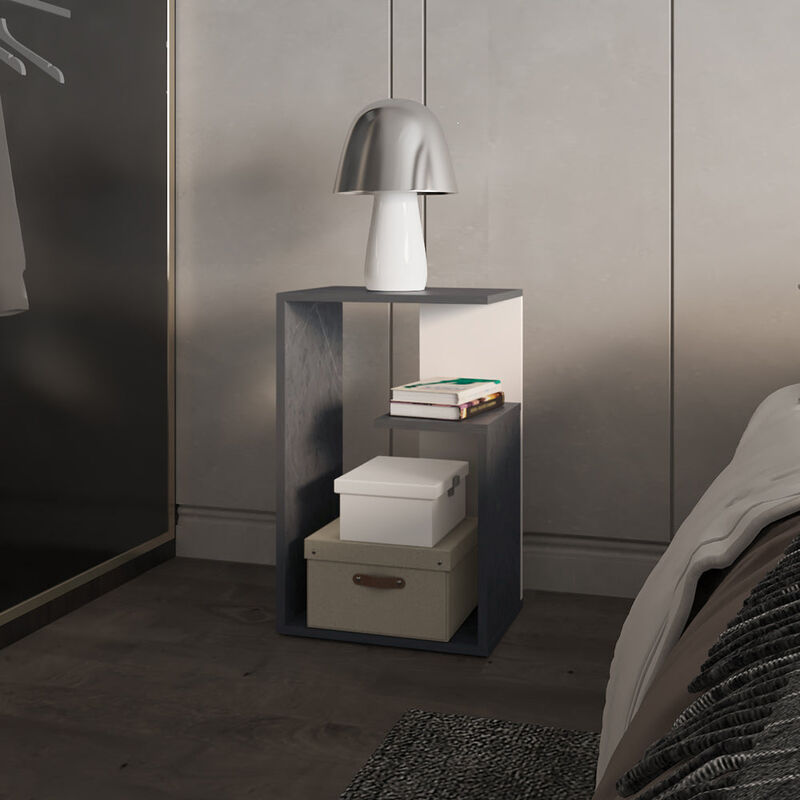 Side Table Sallis, Living Room, Onyx/White