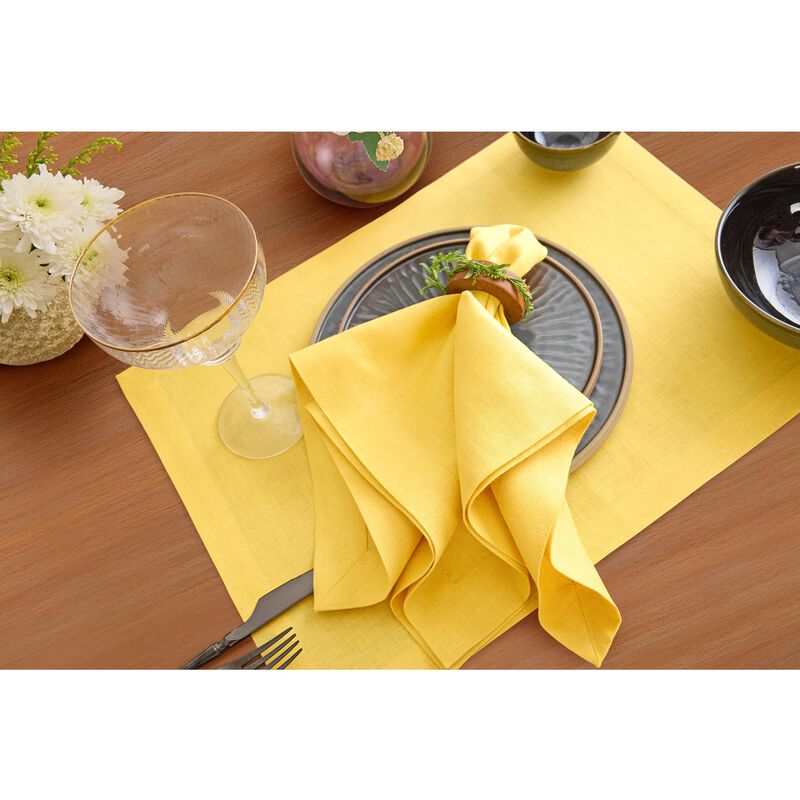 Solino Home 100% Pure Linen Dinner Napkins 20 x 20 Inch Set of 4 - Diana