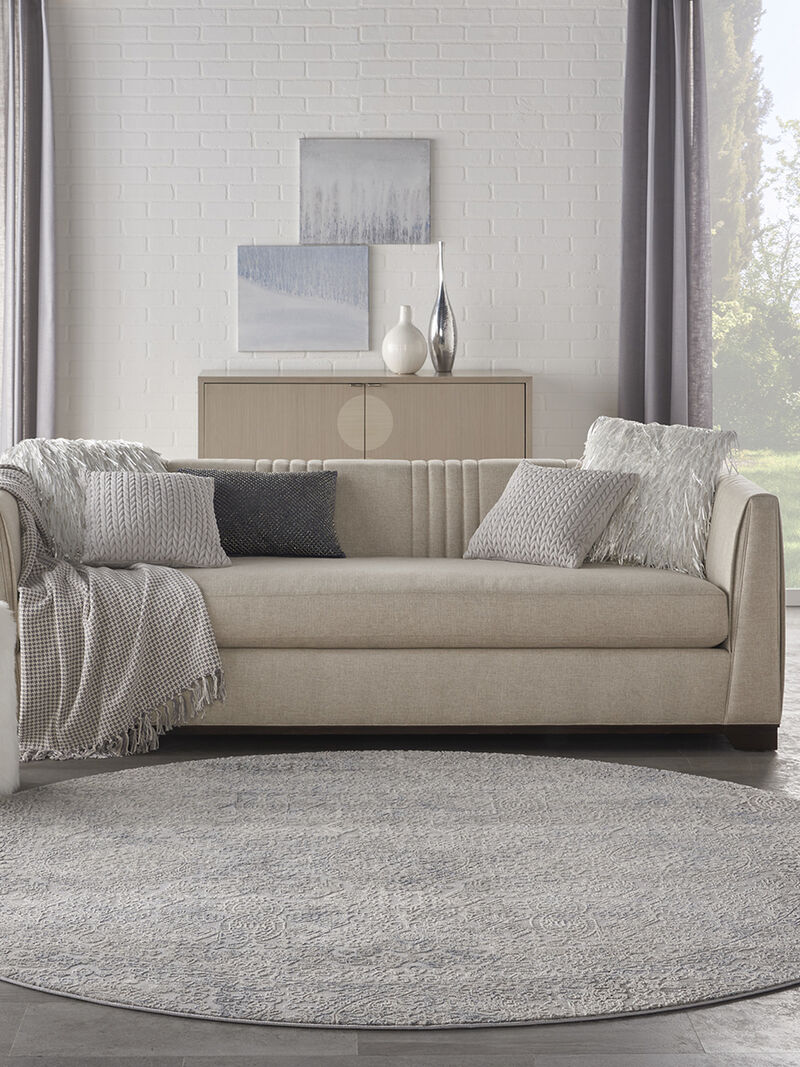 Rustic Textures RUS09 Ivory/Light Blue 5'3" x Round Rug image number 8