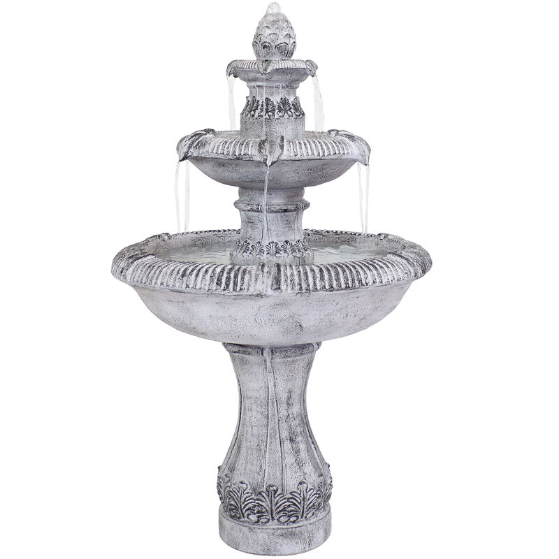 Sunnydaze Mediterranean Reinforced Concrete Outdoor 3-Tier Water Fountain