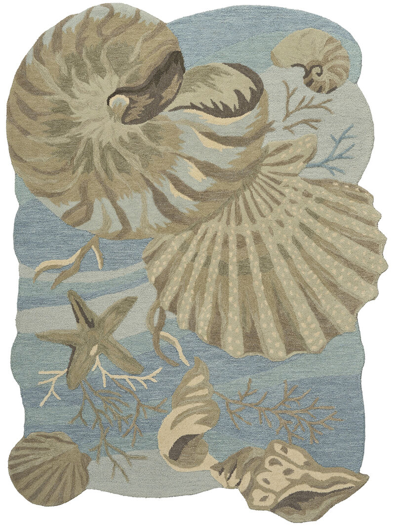 Waterside WRS01 Blue 5'3" x 7'3" Rug