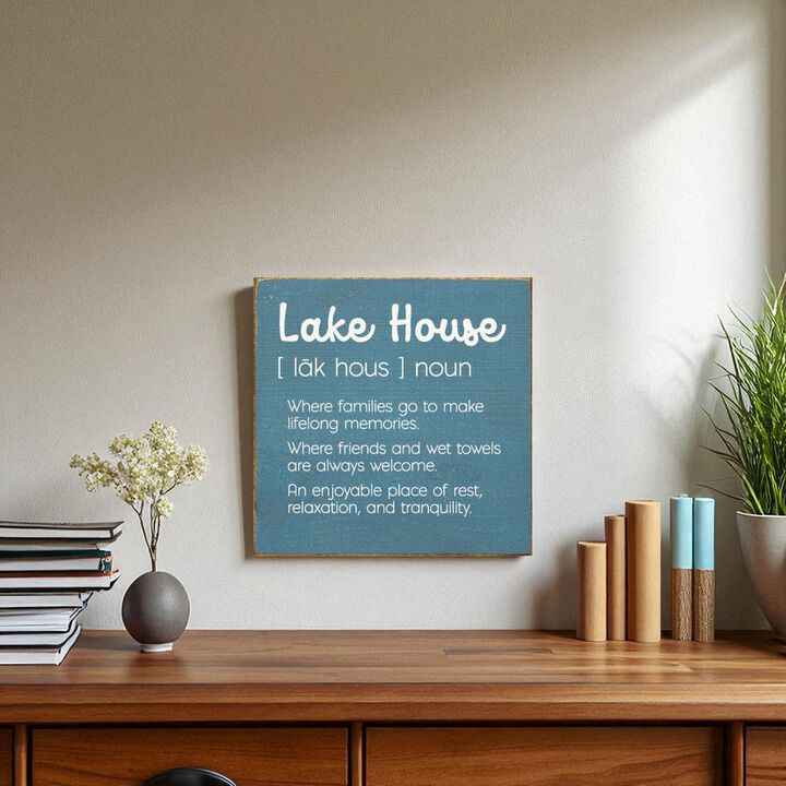 Lake House Definition Wooden Wall Sign for Cabin Decor