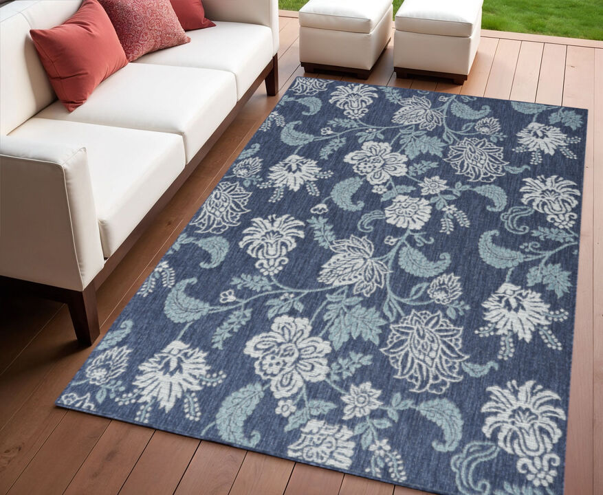 HomeRoots Floral Indoor Outdoor Area Rug