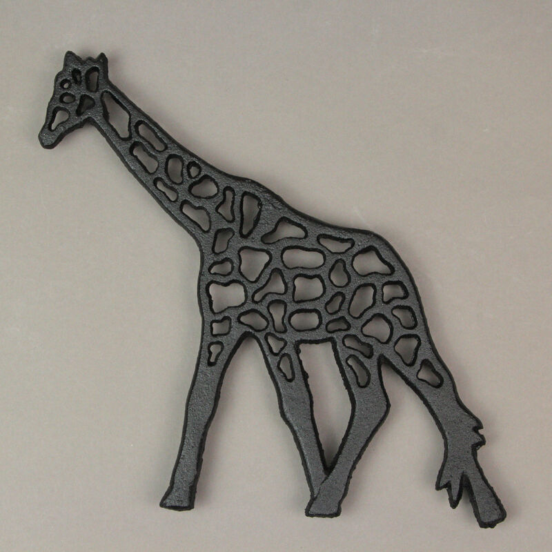 Set of 3 Black Cast Iron Safari Animal Kitchen Decor Trivets Wall Hanging Art image number 4