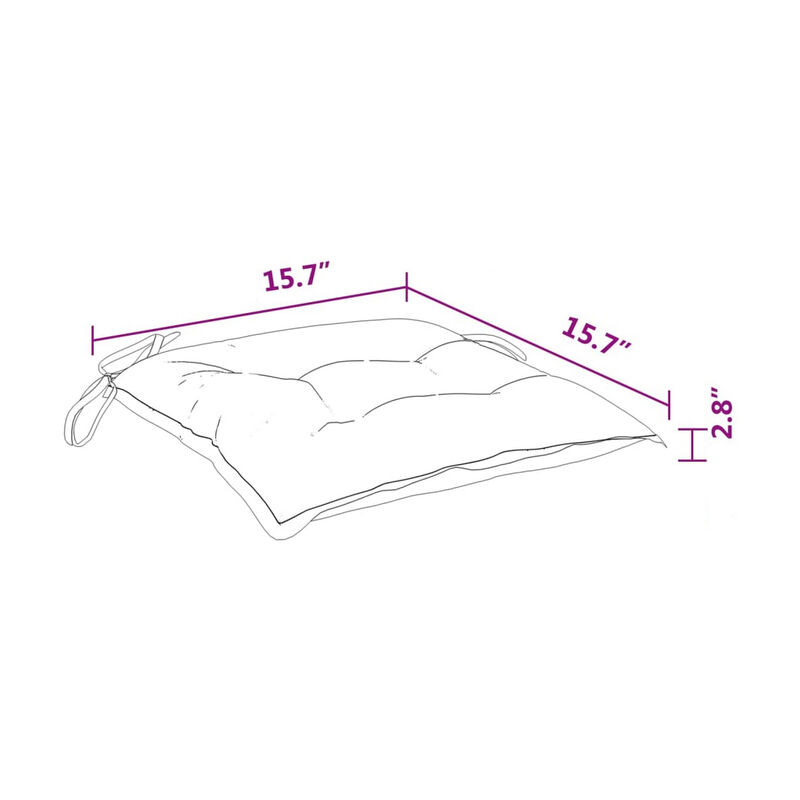 Kia Outdoor Cushion for Chair, Set of 4, 16x16 Square, Gray Fabric - Benzara