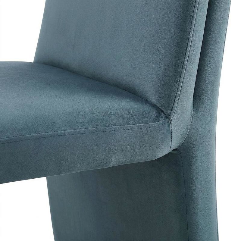 Upholstered Performance Velvet Dining Side Chair, Chocolate image number 3