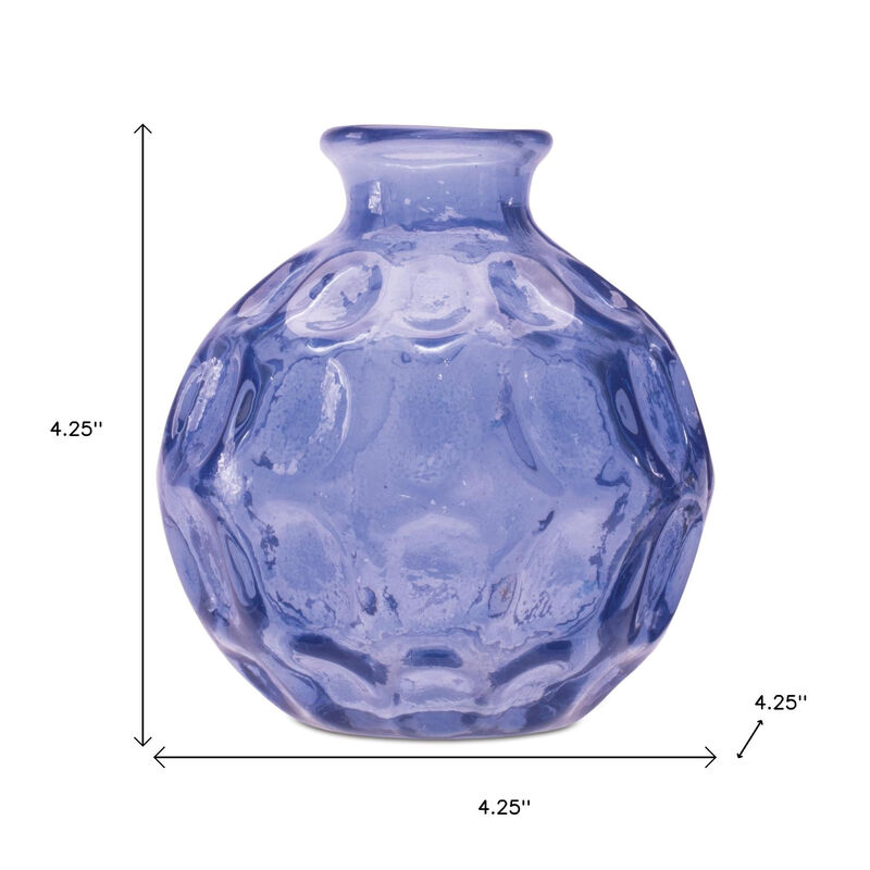 HomeRoots Set of Two Blue Glass Round Table Vases image number 5