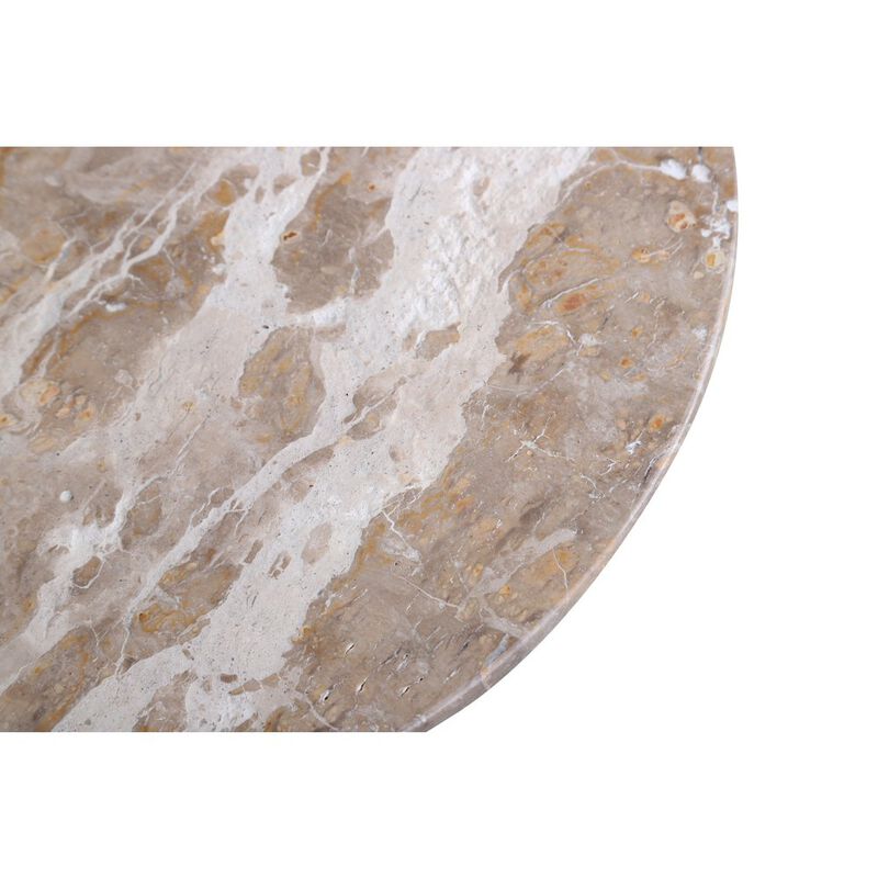 World Interiors Glacier 18 Accent Table with Capri Beige Marble