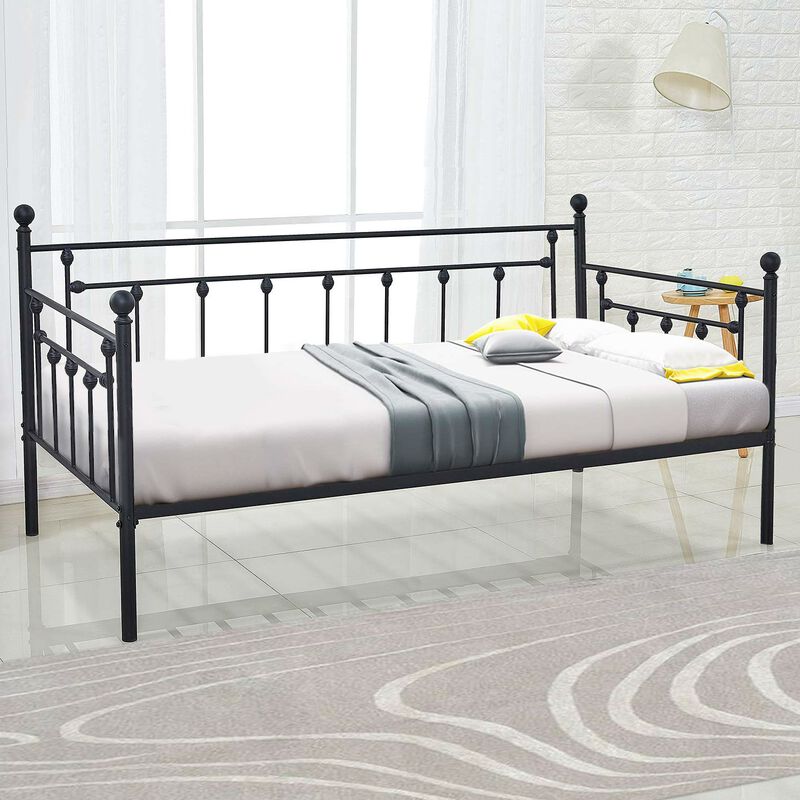 Hivvago Classic Black Metal Daybed Frame