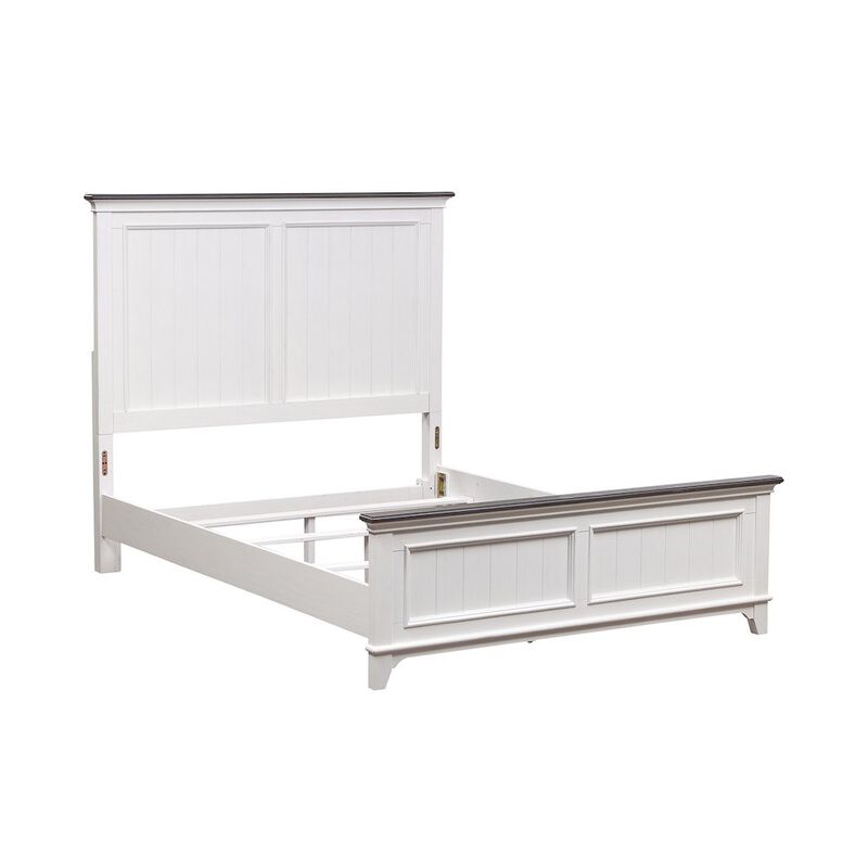 Liberty Furniture Full Panel Bed in Poplar & Rubberwood Solids w/ Cathedral White Oak Tops image number 0