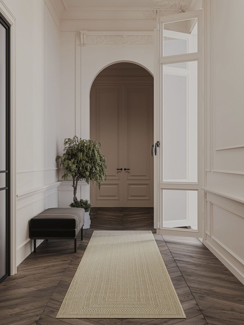 Tulum TLM04 Taupe/Ivory 2' x 6' Rug image number 8