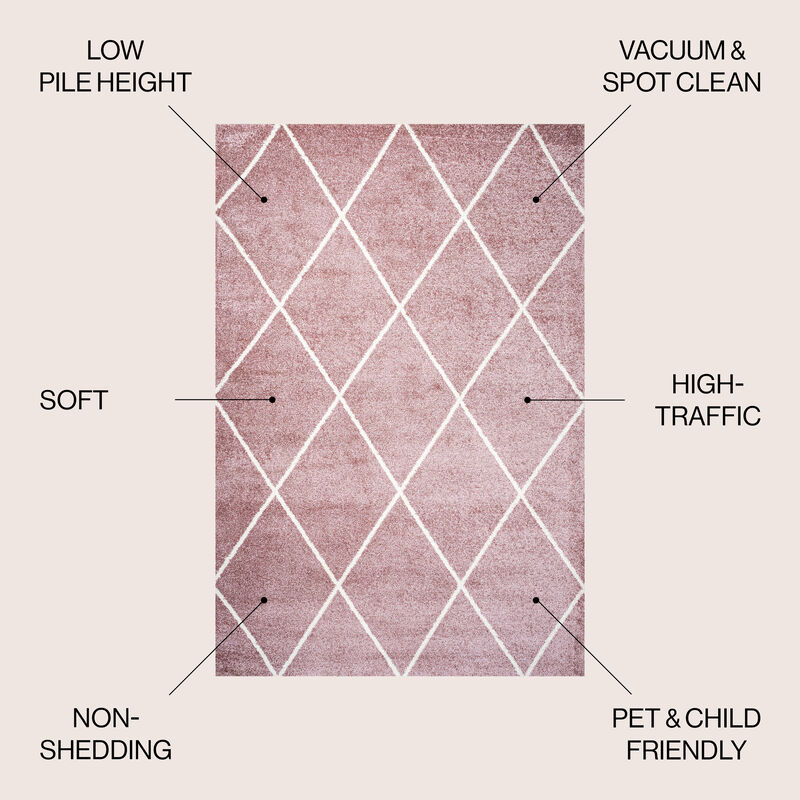 Cole Minimalist Diamond Trellis Area Rug