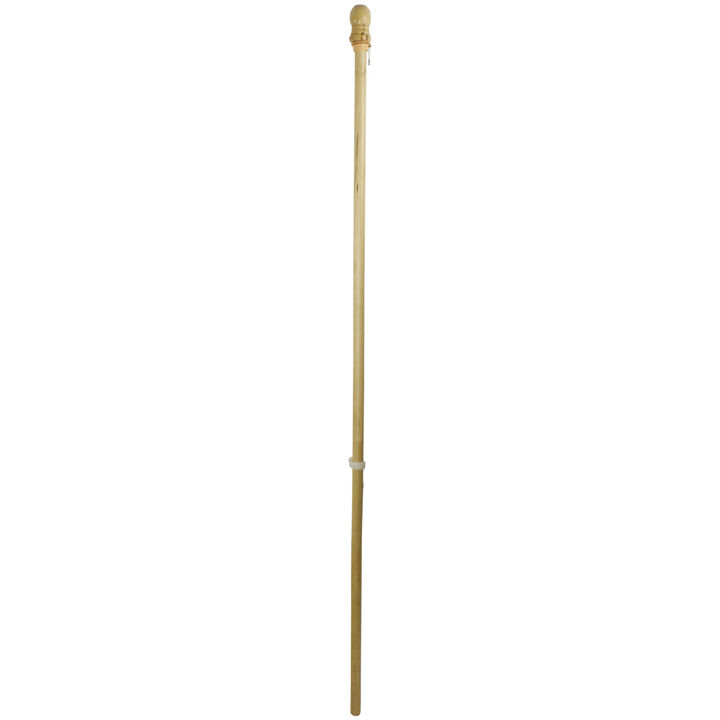 5' Wooden Flagpole with Anti-Furling Ring and Bracket Kit