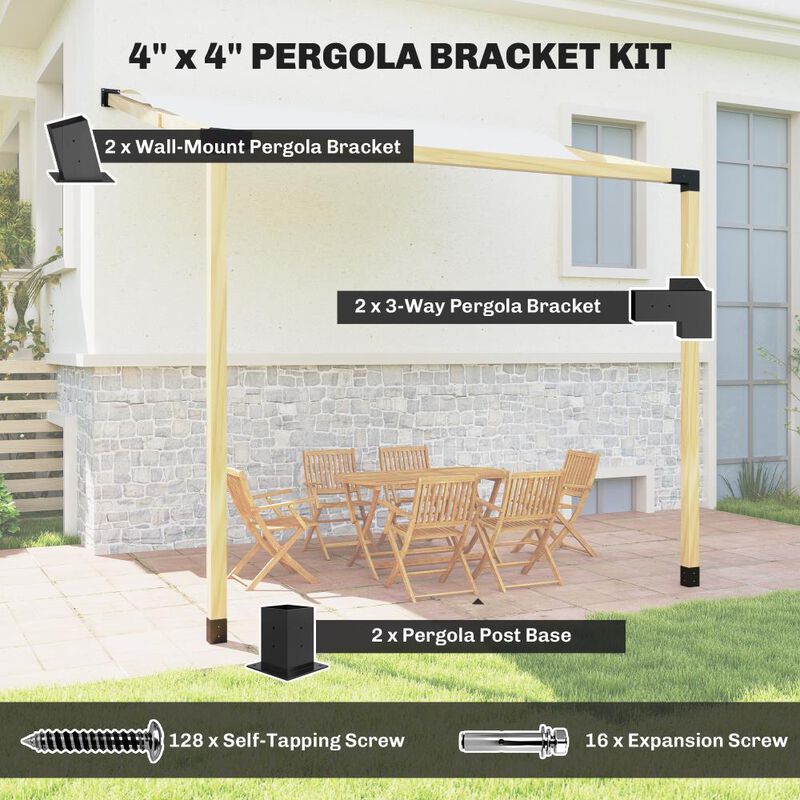 Hivvago Pergola Bracket Kit with Wall Mounts image number 3