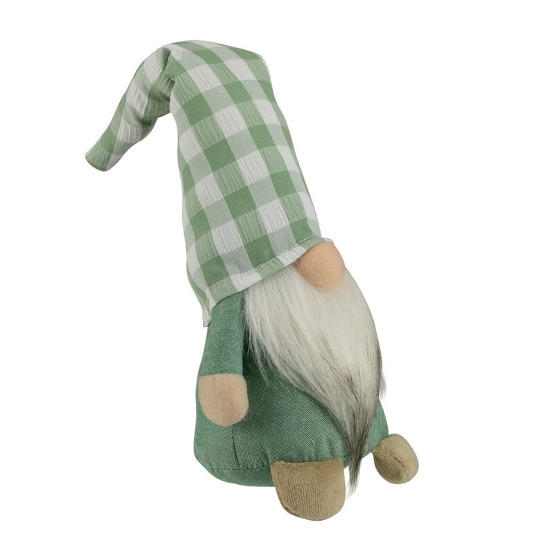 12.25" Spring Gnome with Green Plaid Hat