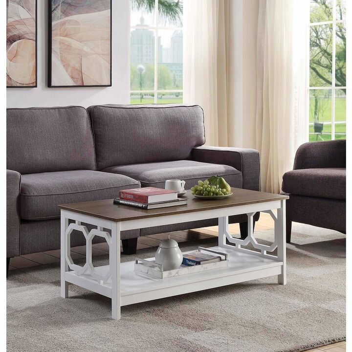 Convience Concept, Inc. Omega Coffee Table with Shelf Driftwood/White