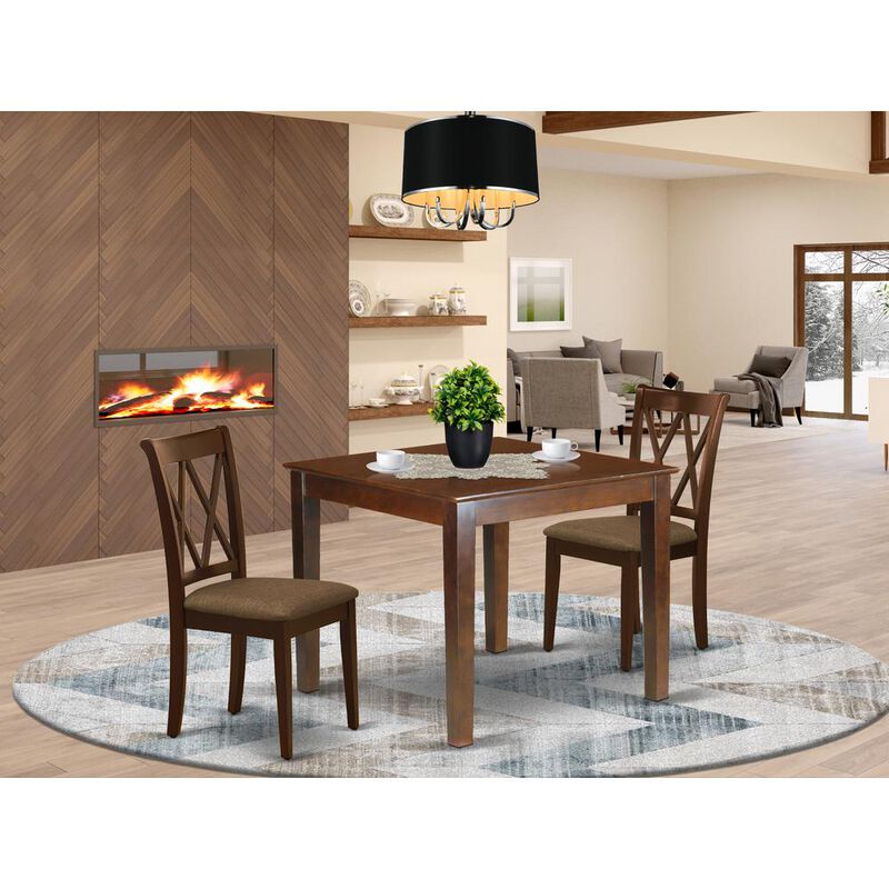 East West Furniture Dining Room Set Mahogany, OXCL3-MAH-C
