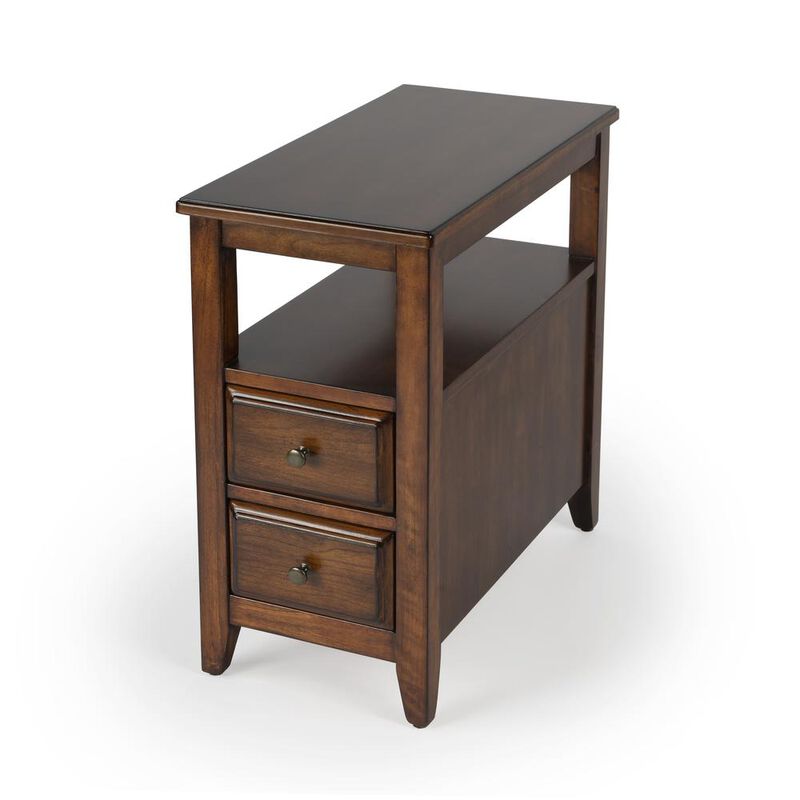 Butler Specialty Marcus Side Table with Storage, Medium Brown