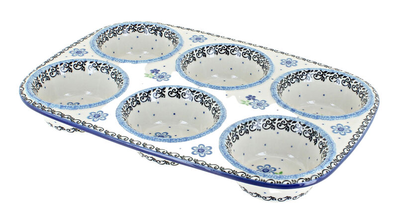 Blue Rose Polish Pottery Eliza Muffin Pan