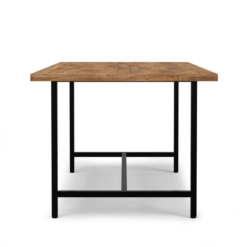Campbell 72 inch x 36 inch Rectangle Modern Industrial Dining Table in Burnt Wax