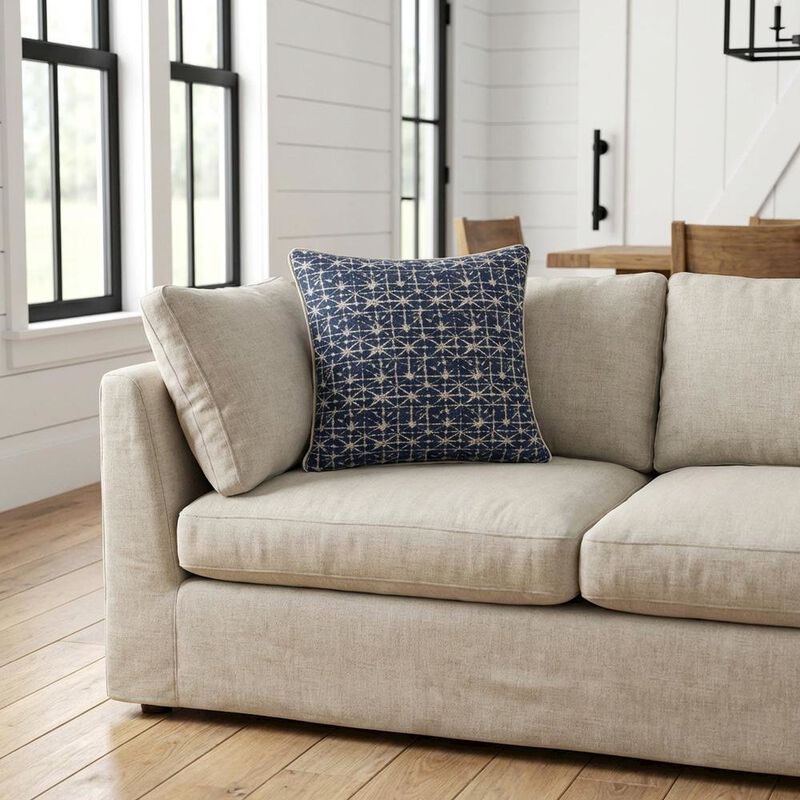 Michael Amini Blue My Mind Foster 20" Square Pillow Set of 2 - Navy image number 2