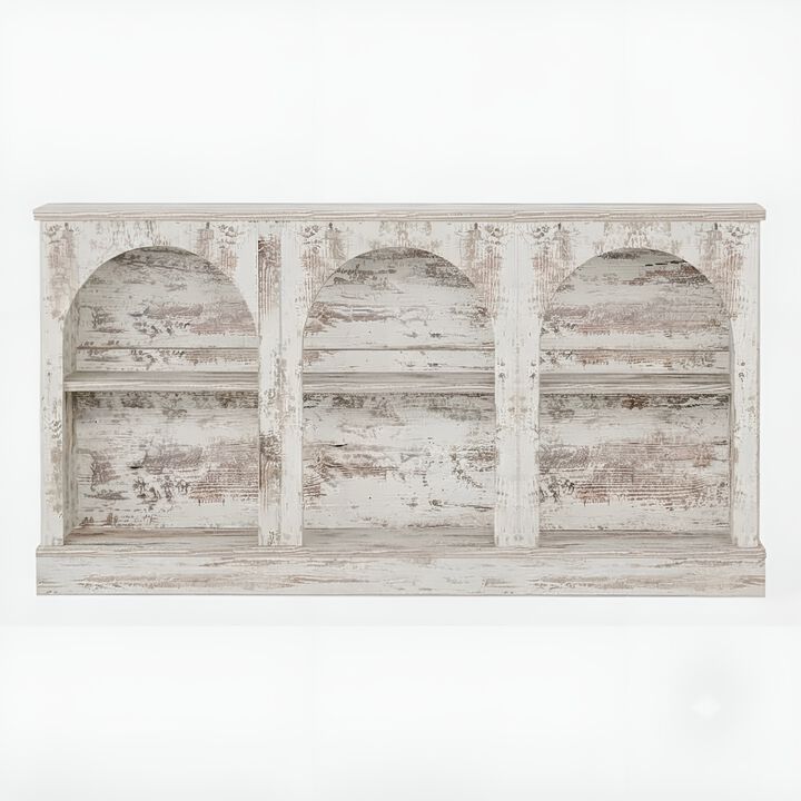Entryway Farmhouse Console Table with 3-Tier Storage Shelf