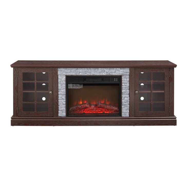 Modern TV Stand with 23" Electric Fireplace