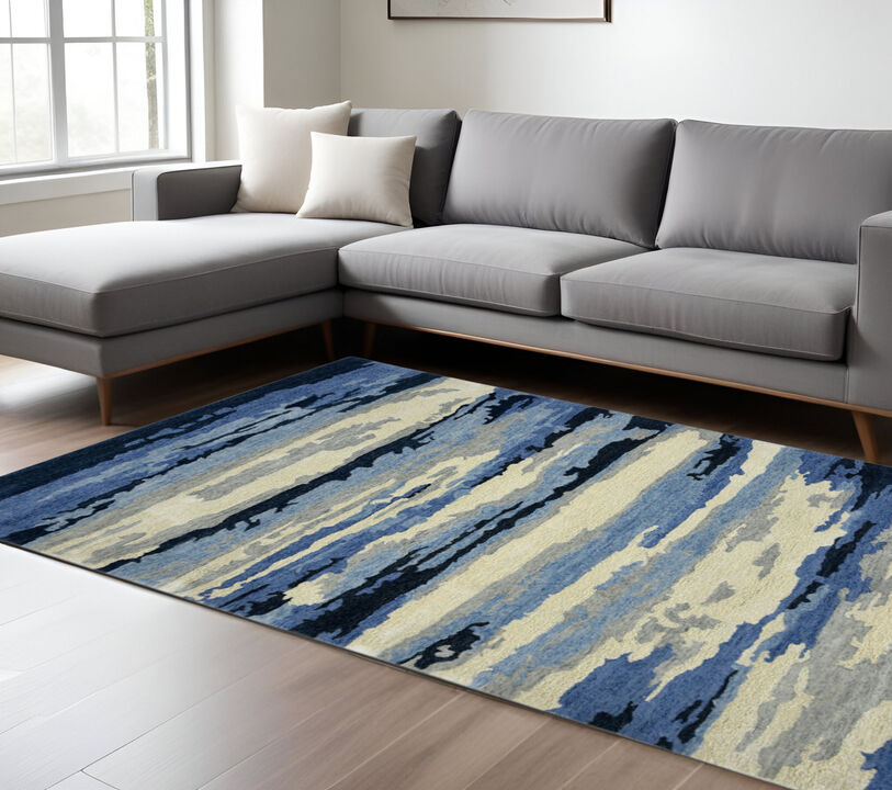 HomeRoots Wool Abstract Hand Tufted Area Rug