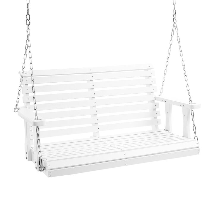 Wooden Swing Chair Bench – Heavy Duty Hanging Porch Swing with Sturdy Chains for Outdoor Patio, Balcony, or Lawn