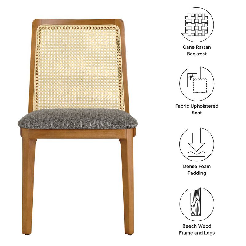 Monarch Wood and Rattan Dining Side Chair image number 1