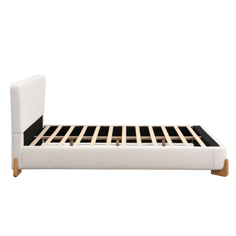 Merax Elegant Boucle Upholstered Platform Bed