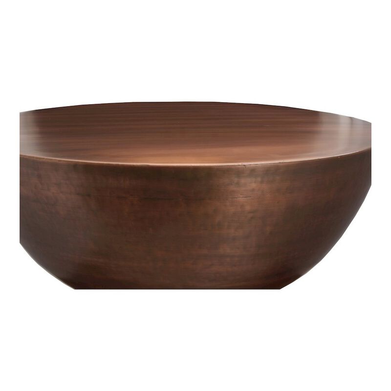Starlight Canyon Home Bronze Metal Coffee Table &ndash; Round Drum Coffee Table with Unique Iron Design image number 2
