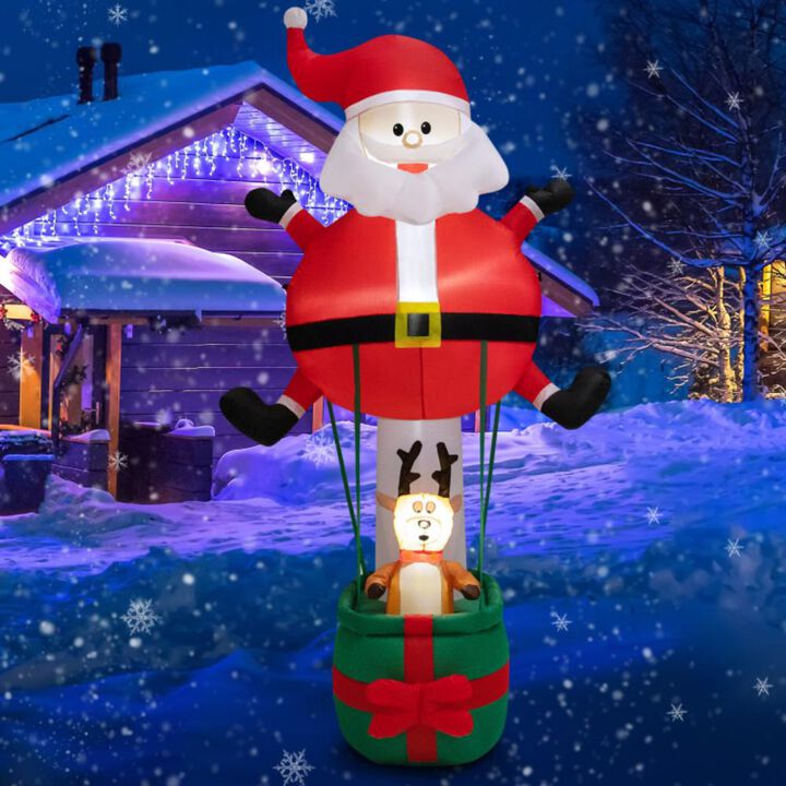 Hivvago 8 Feet Inflatable Santa Claus and Reindeer