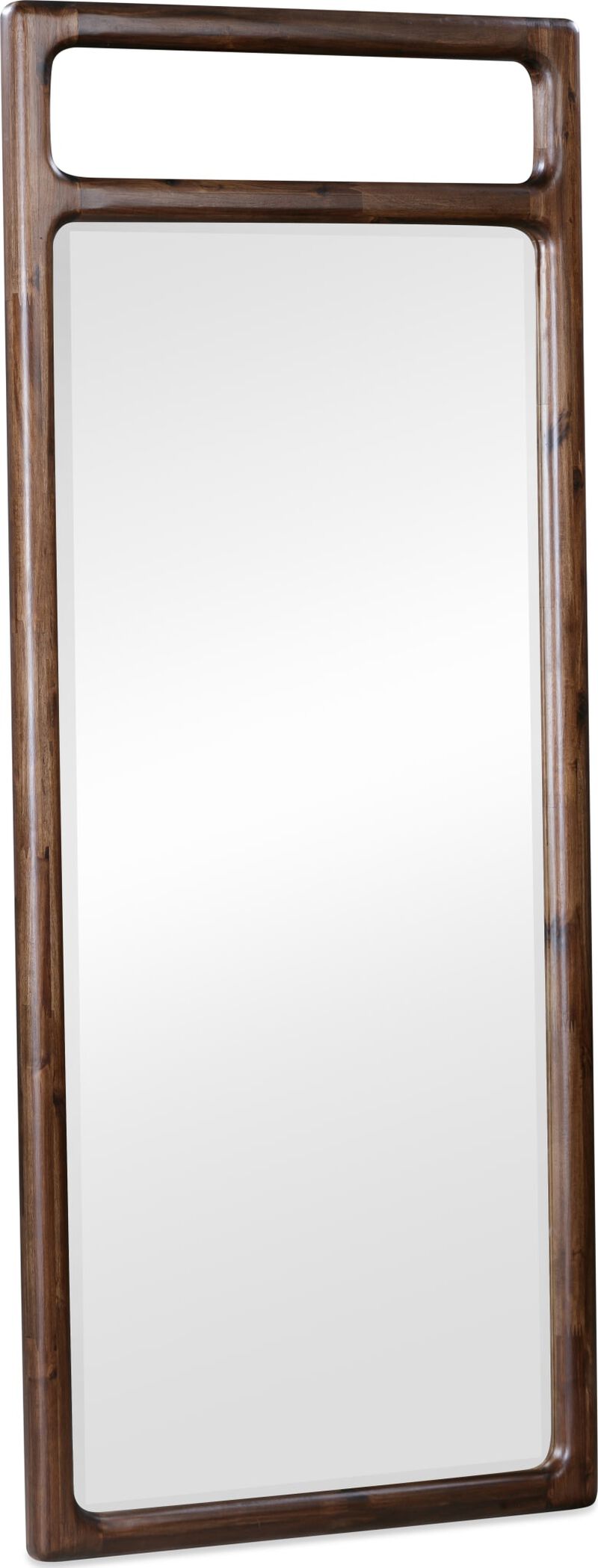 Sol Beveled Glass Floor Mirror in Brown Spce