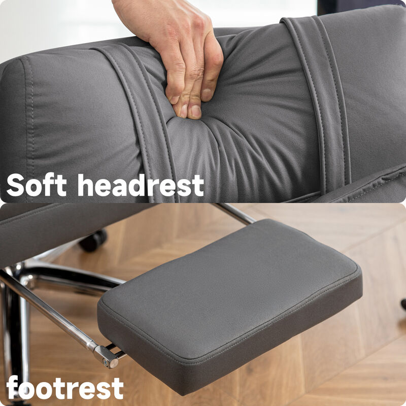 GOODSILO Swivel Ergonomic High Back Office Chair with Adjustable Headrest and Lumbar Support image number 7